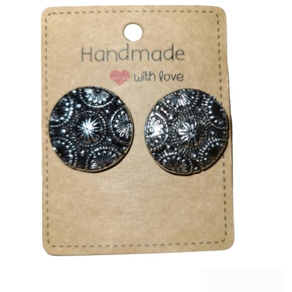 Upcycled Vintage Clothing Buttons Made into Pierced Ear Lot 5 - Picture 1 of 2